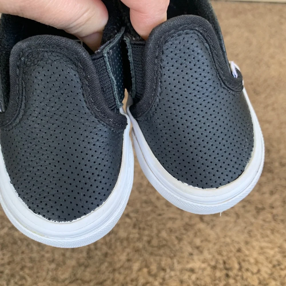Vans Toddler Slip-On Shoes in Black and White